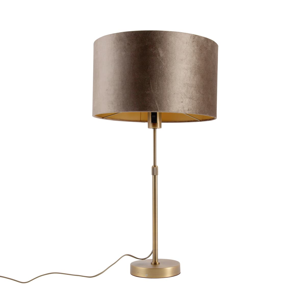 Stolná lampa bronzová so zamatovým tienidlom hnedá 35cm - Parte