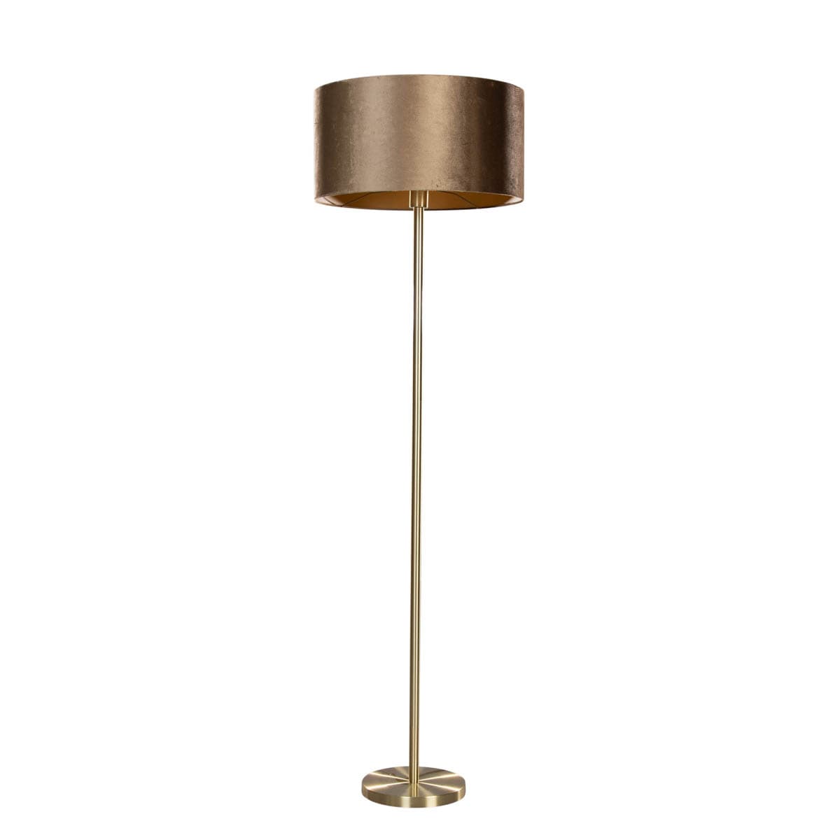 Stojacia lampa mosadz s velúrovým tienidlom bronz 50 cm - Simplo 1