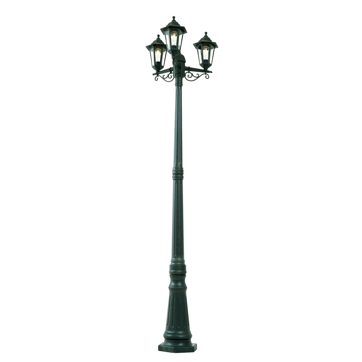 Klasická vonkajšia lampa tmavozelená 217cm 3-svetlá IP44 - New Haven