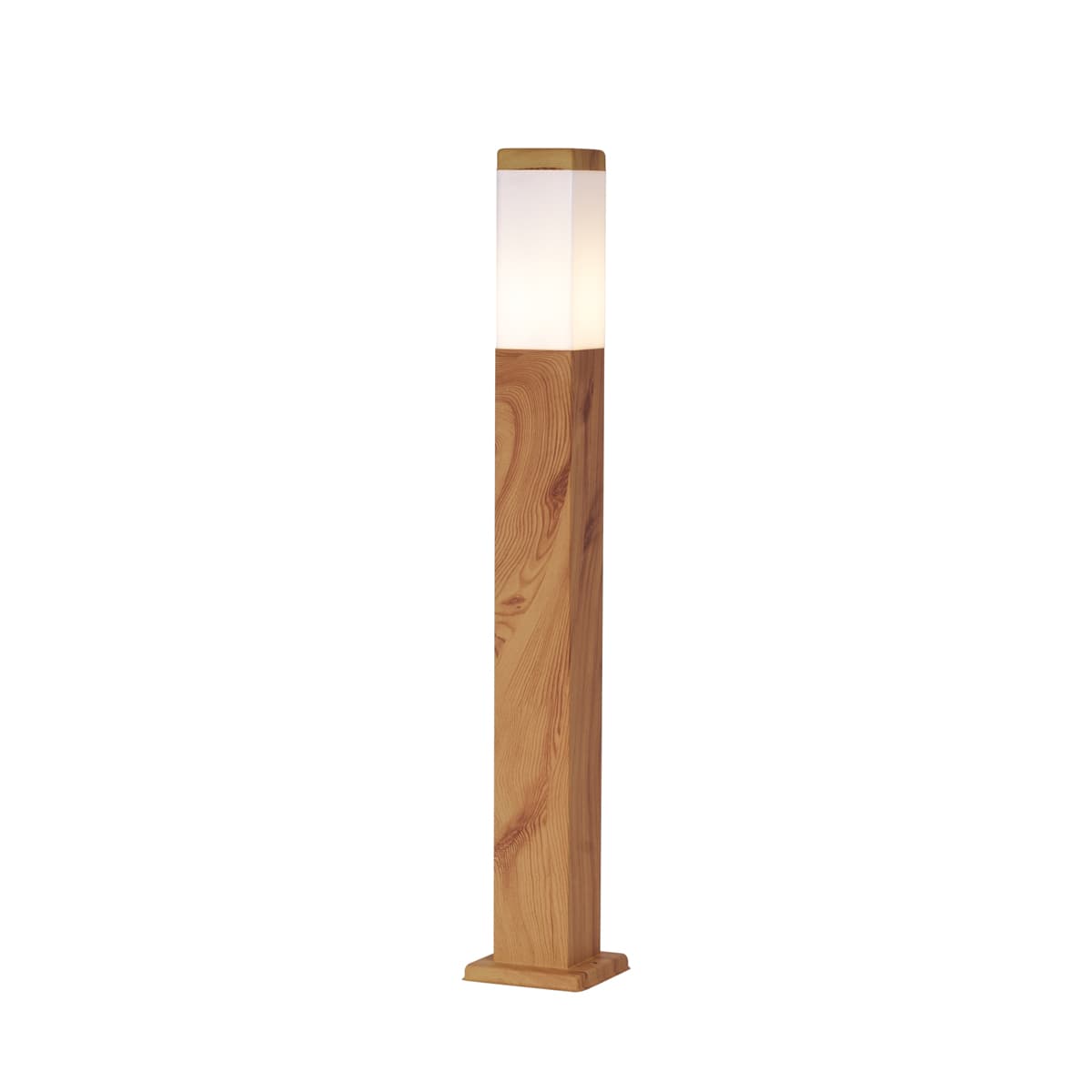 Moderná vonkajšia stojaca lampa oceľová s drevenou potlačou 80 cm IP44 - Malois