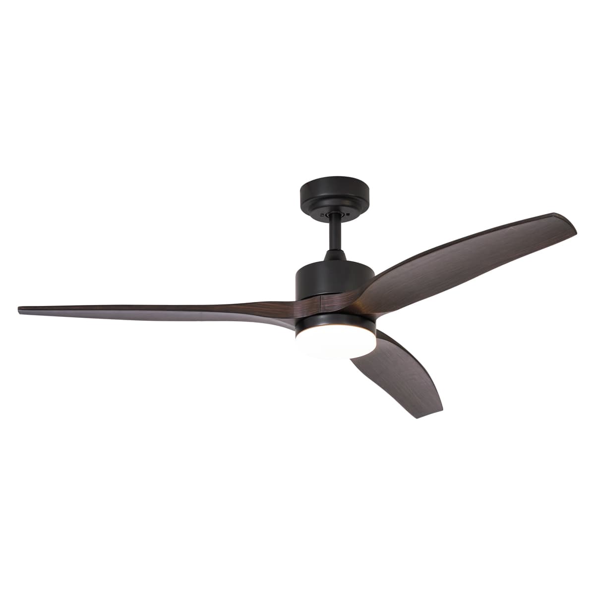 Stropný ventilátor čierny s drevenou potlačou 132 cm vrátane LED stmievateľný s diaľkovým ovládaním - Joly