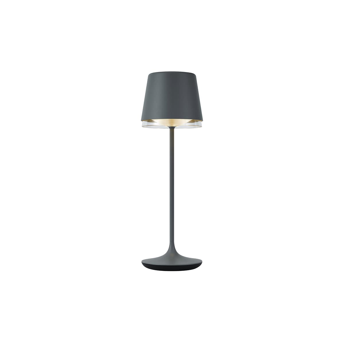 Stolná lampa tmavosivá vrátane LED IP65 nabíjateľná s nabíjacou stanicou - Bass