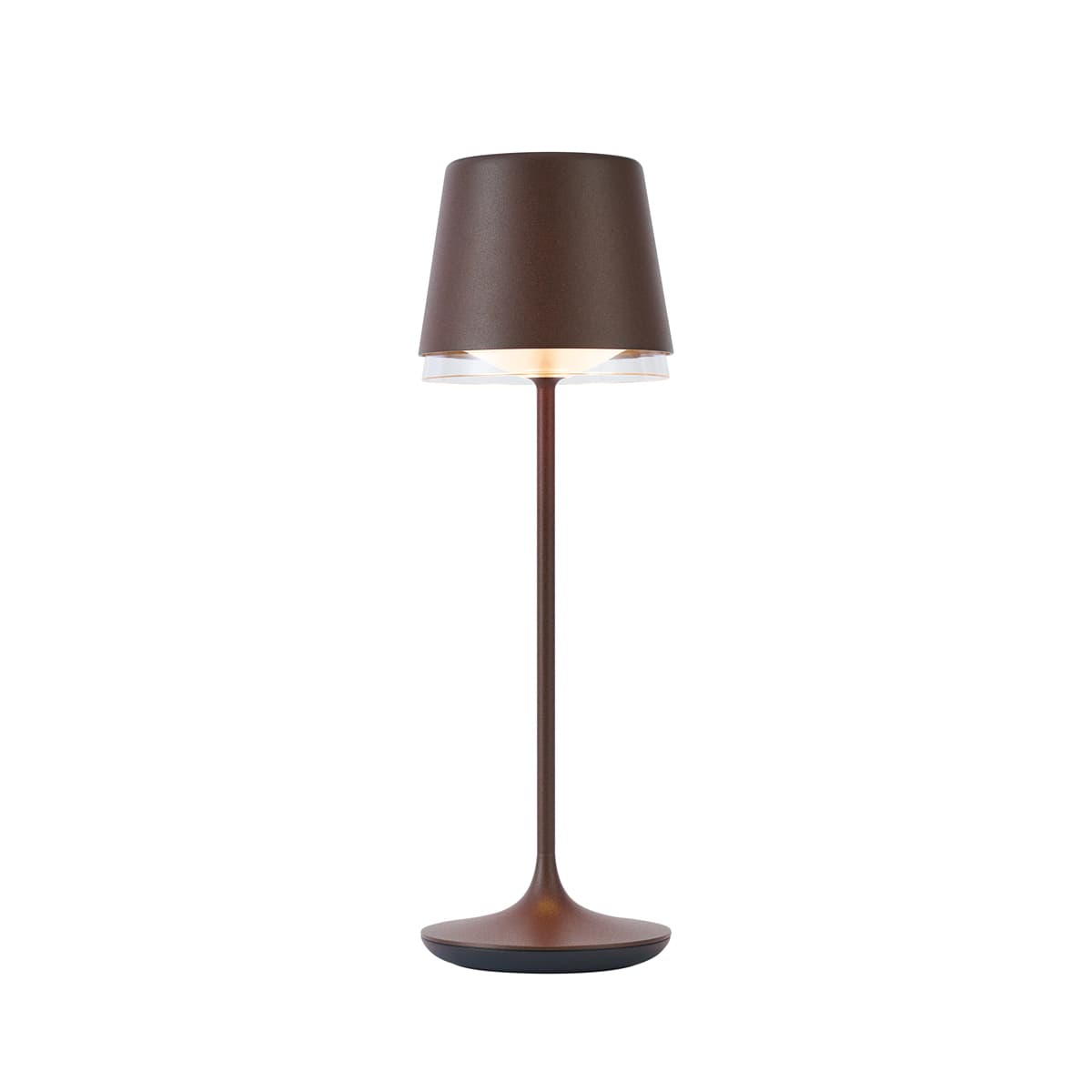 Stolná lampa hrdzavo hnedá vrátane LED IP65 Nabíjateľná s nabíjacou stanicou - Bass