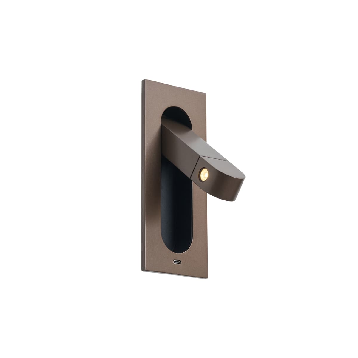 Moderné nástenné svietidlo tmavý bronz vrátane LED a portu USB-C - Hilton 1