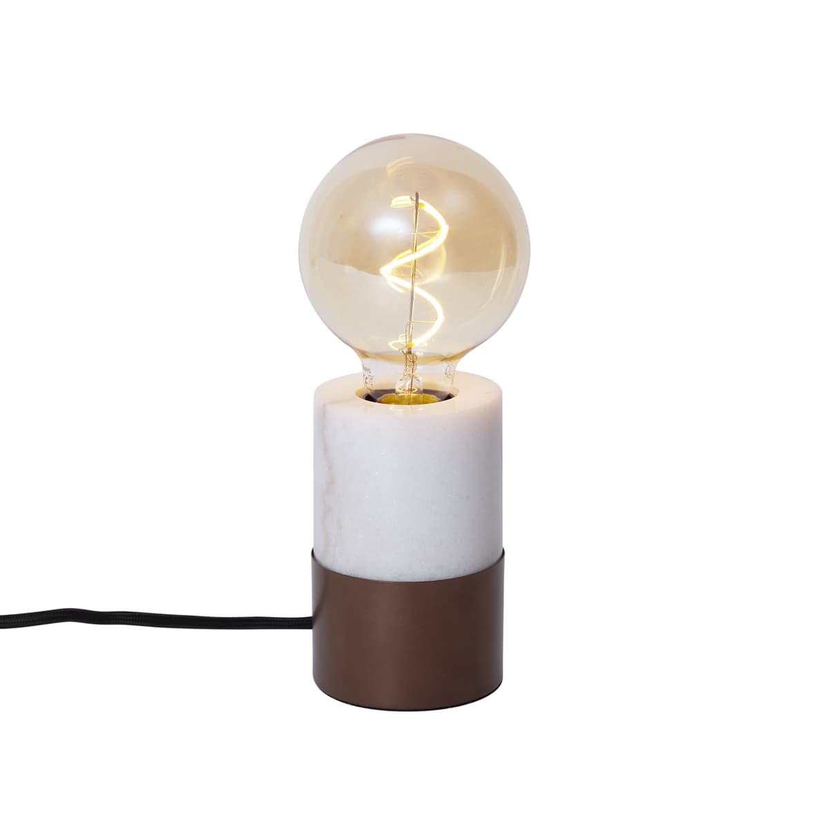 Moderná stolná lampa bronzová s bielym mramorom - Marissa 1