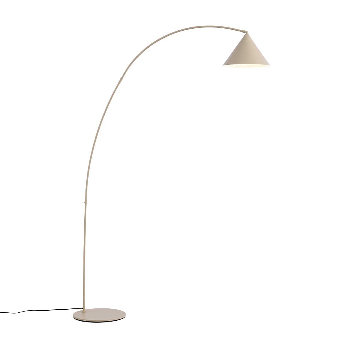 Retro stojaca lampa béžová s bielym interiérom - Triangolo