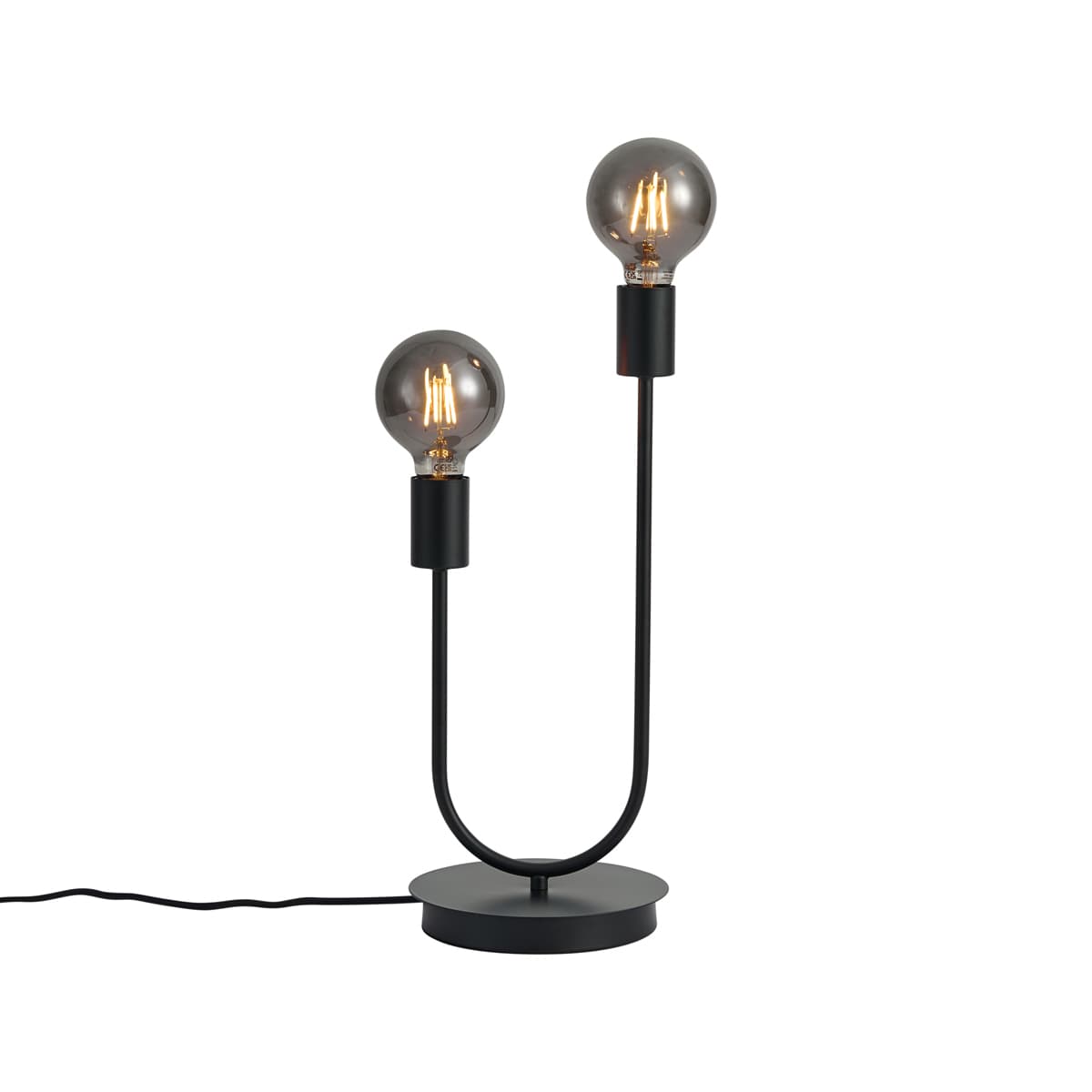 Stolná lampa Art Deco čierna 2-svetlá - Tuning 1