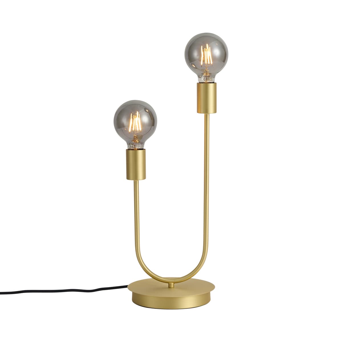 Stolná lampa Art Deco mosadz 2-svetlá - Tuning 1