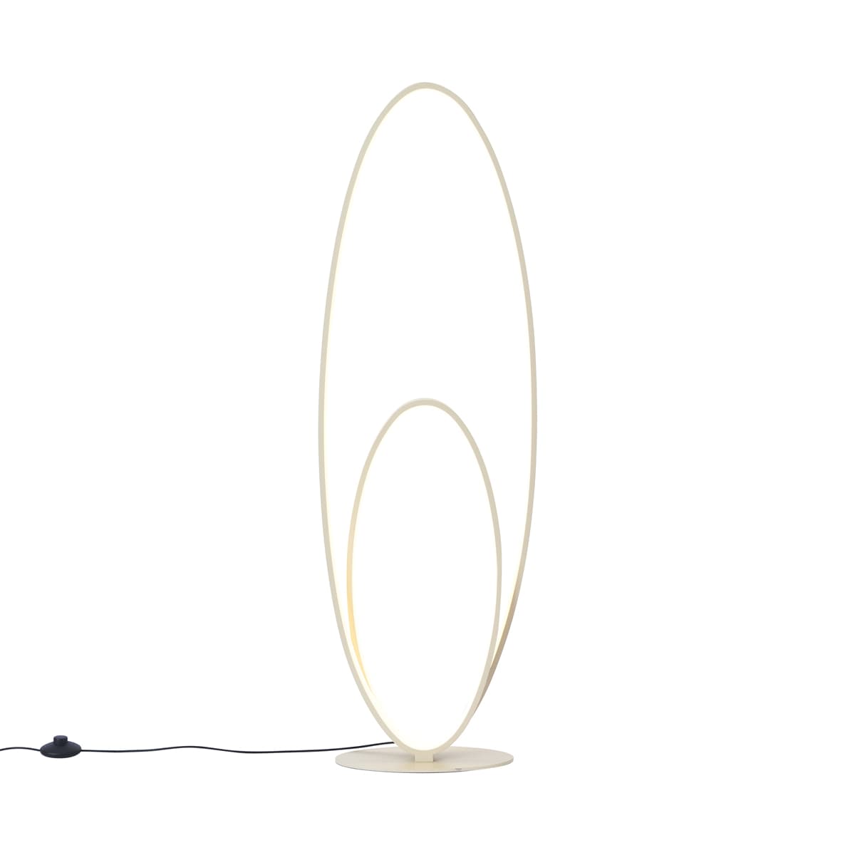 Dizajnová stojaca lampa béžová vrátane LED s 3-stupňovým stmievaním - Boomerang