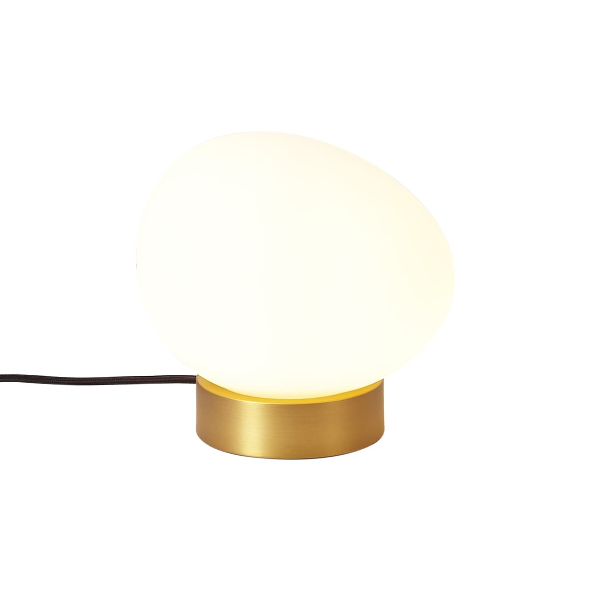 Dizajnová stolná lampa mosadzná s opálovým sklom - Sally
