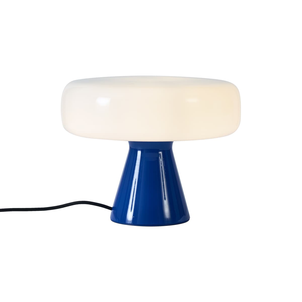 Retro stolná lampa modrá s bielou - Knob