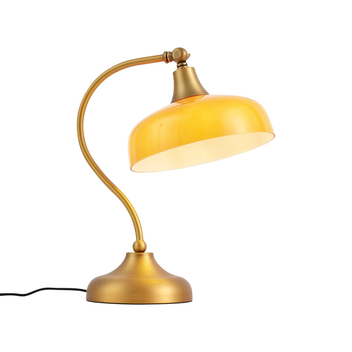 Klasická stolná lampa bronzová s oranžovým opálovým sklom - Clerk 1