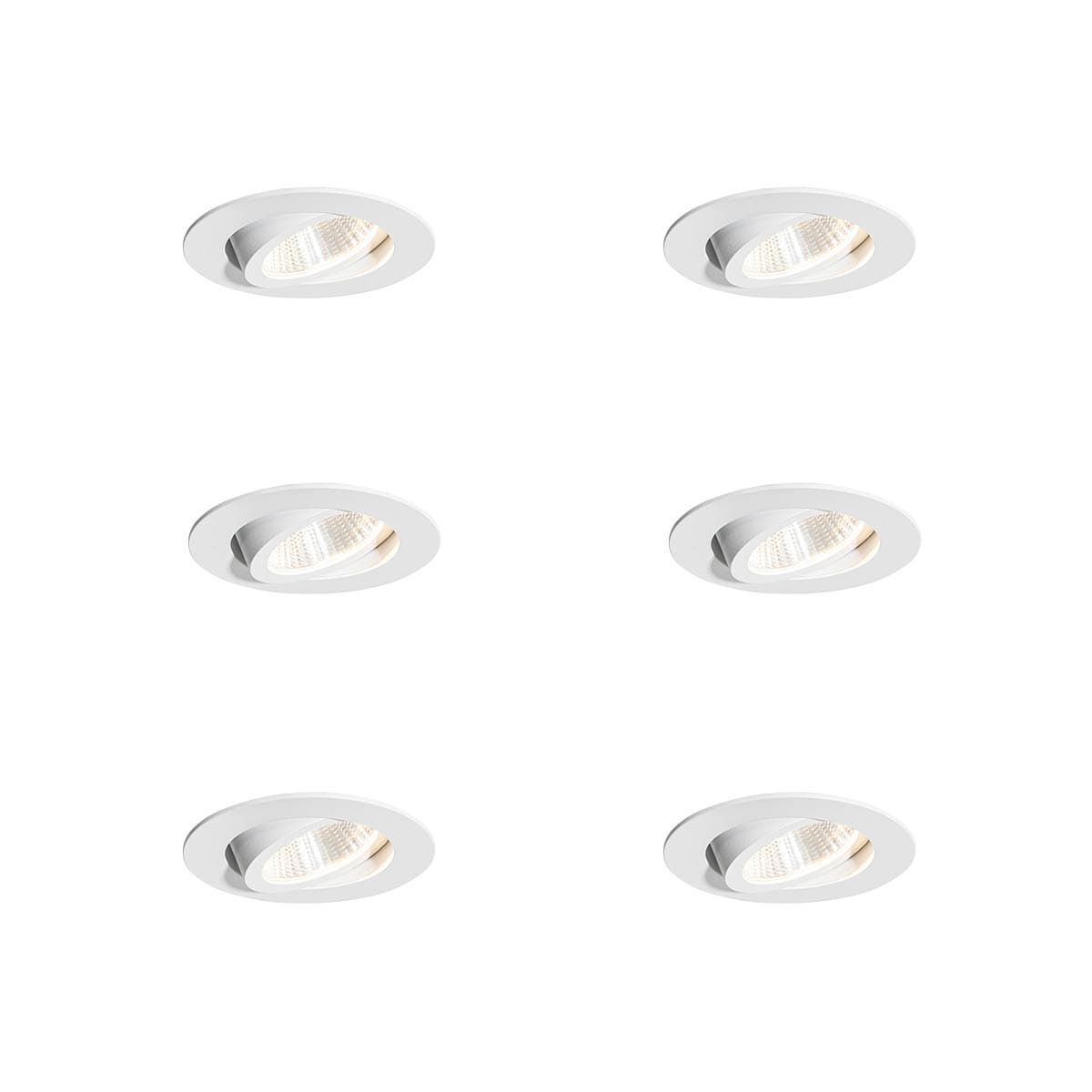 Sada 6 zapustených bodových svetiel biela 6,8 cm vrátane LED 545 lm stmievateľné IP65 - Gaius 1