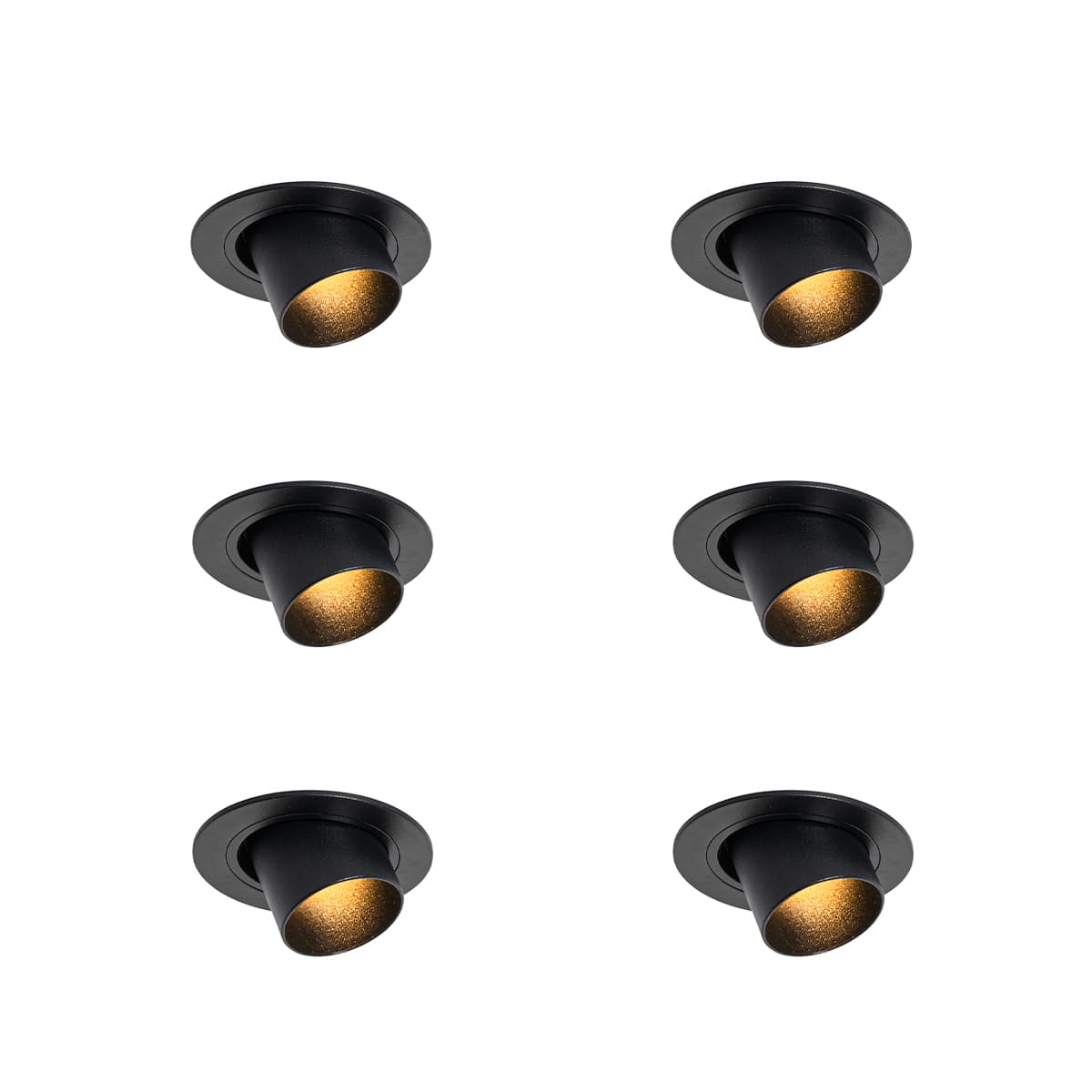 Sada 6 zapustených bodových svetiel čierna GU10 35 mm okrúhle naklápacie - Installa