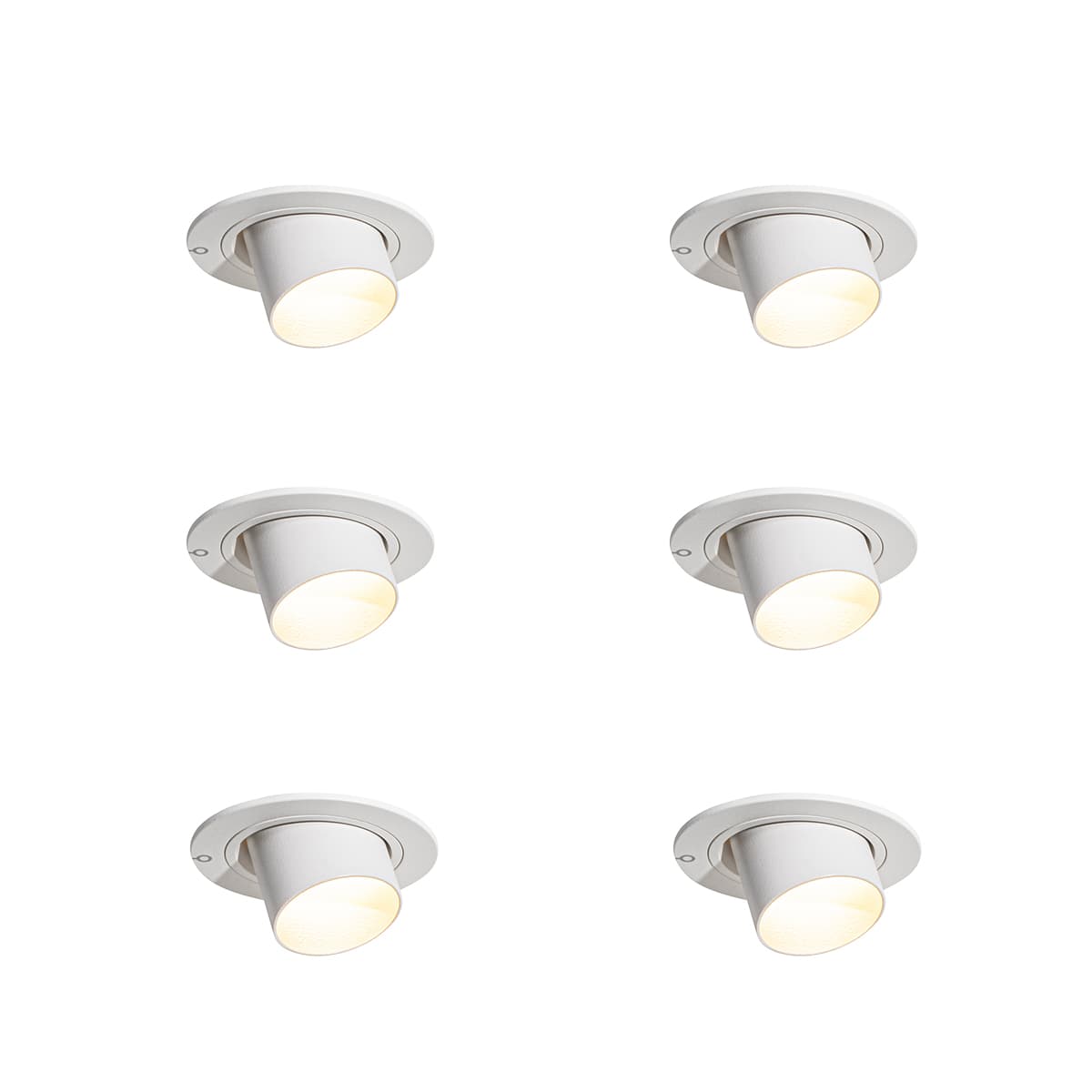 Sada 6 zapustených bodových svetiel biela GU10 35 mm okrúhle naklápacie - Installa