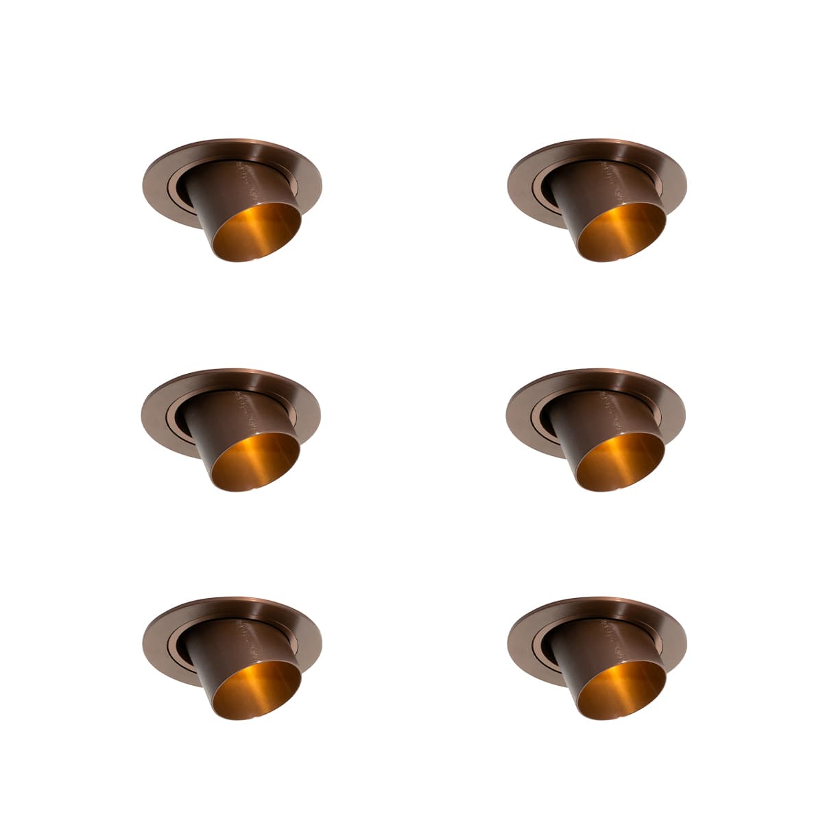 Sada 6 zapustených bodových svetiel tmavý bronz GU10 35 mm okrúhle naklápacie - Installa