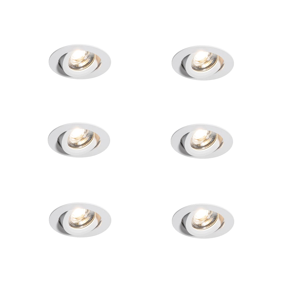 Sada 6 moderných zapustených bodových svietidiel bielych 8,2 cm vrátane LED IP54 Ultra Slim - Pupil
