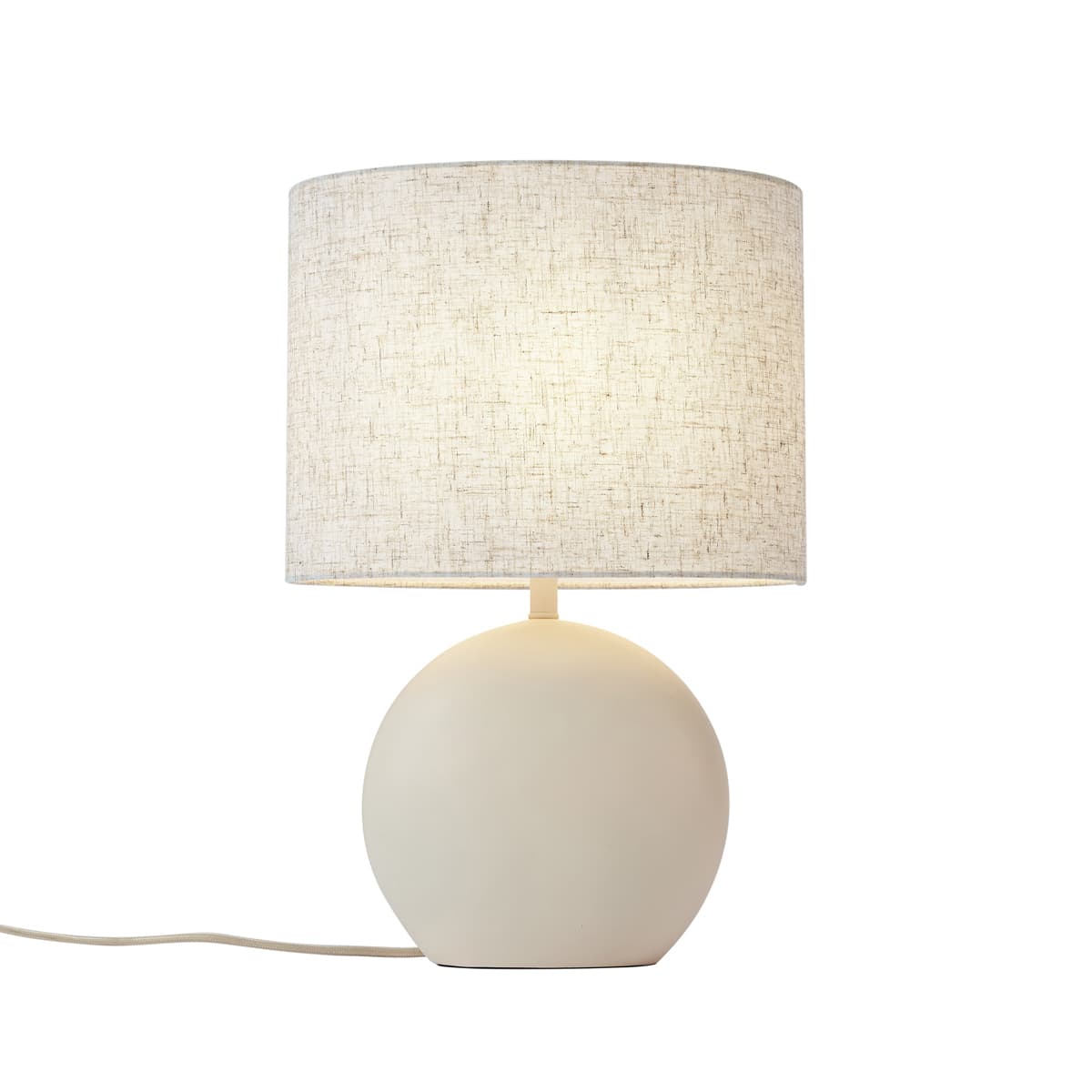 Japandi stolná lampa béžová s ľanovým tienidlom - Timo