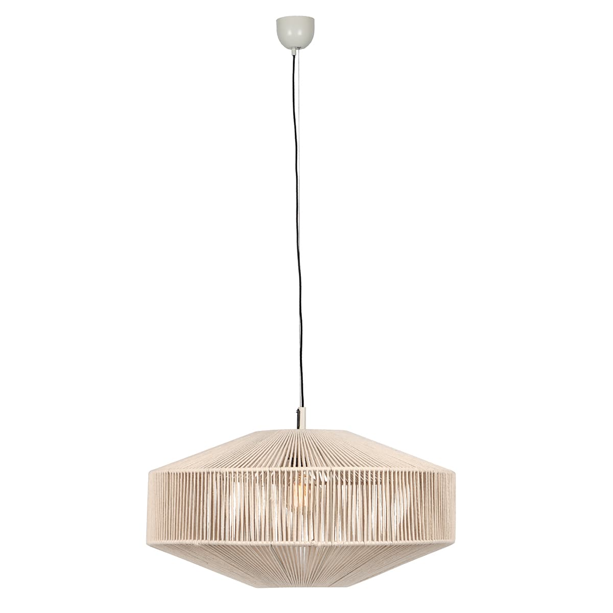 Japandi závesná lampa hnedé lano 61cm - Svea 1