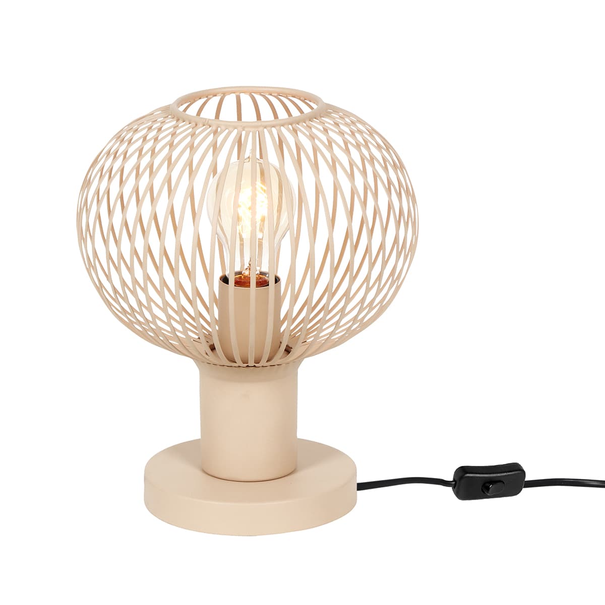 Moderná drôtená stolná lampa béžová 23 cm - Gila 1