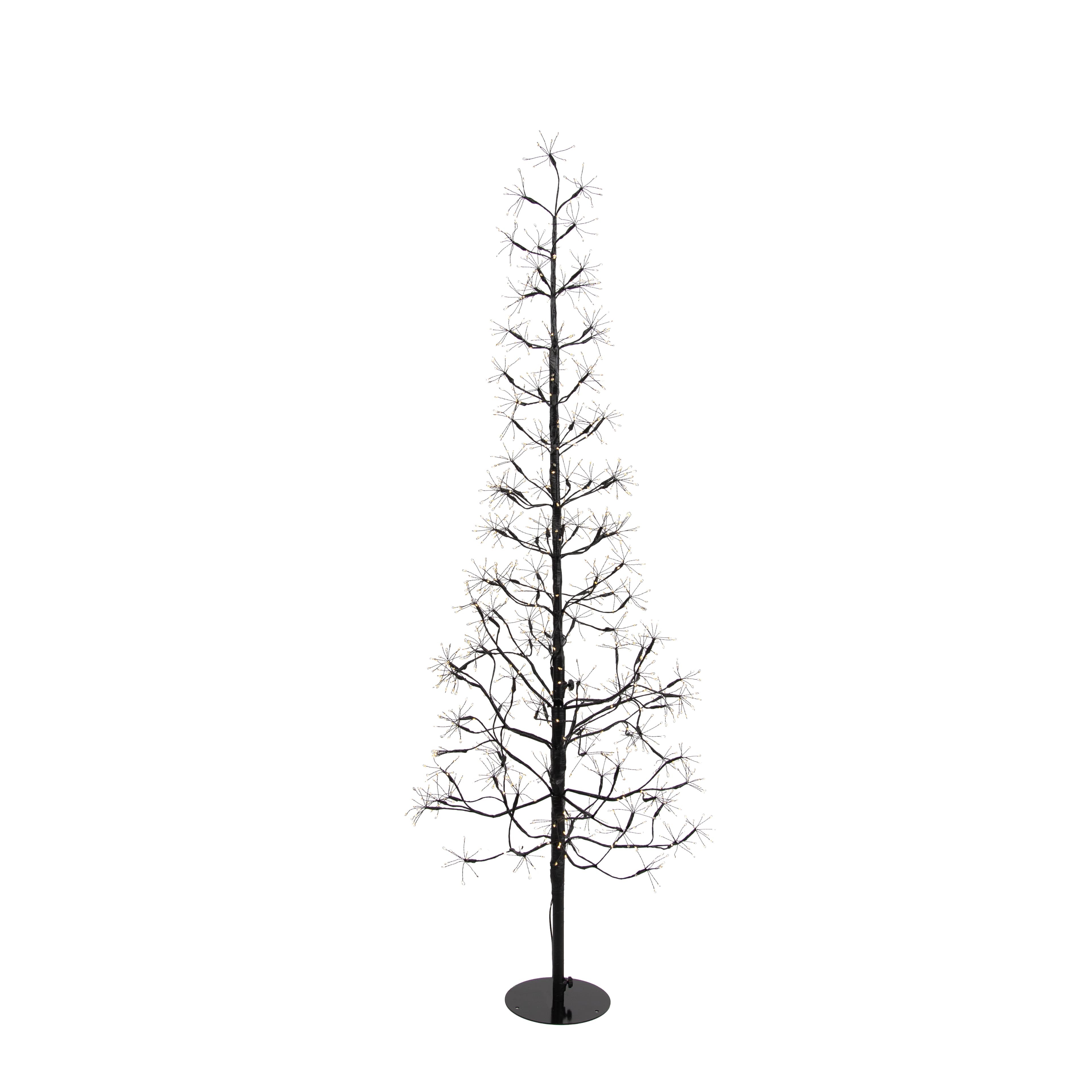 Vianočná stojaca lampa Čierny strom 150 cm vrátane LED s časovačom IP44 - Caspar