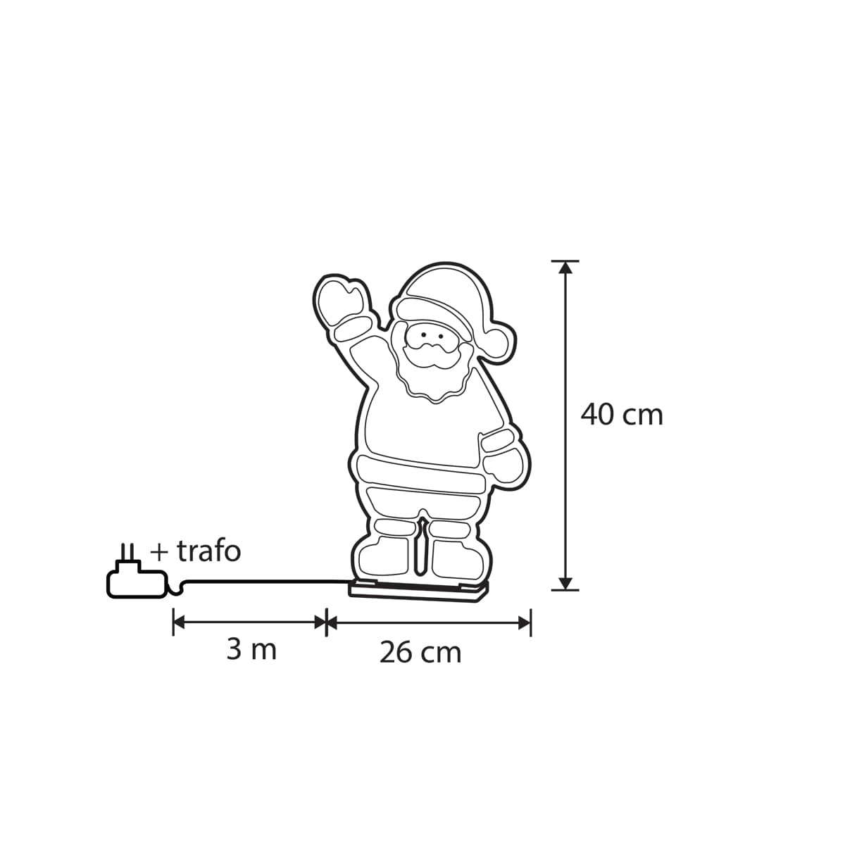 Vianočná stolná lampa Santa Claus vrátane LED s časovačom - Infinidade