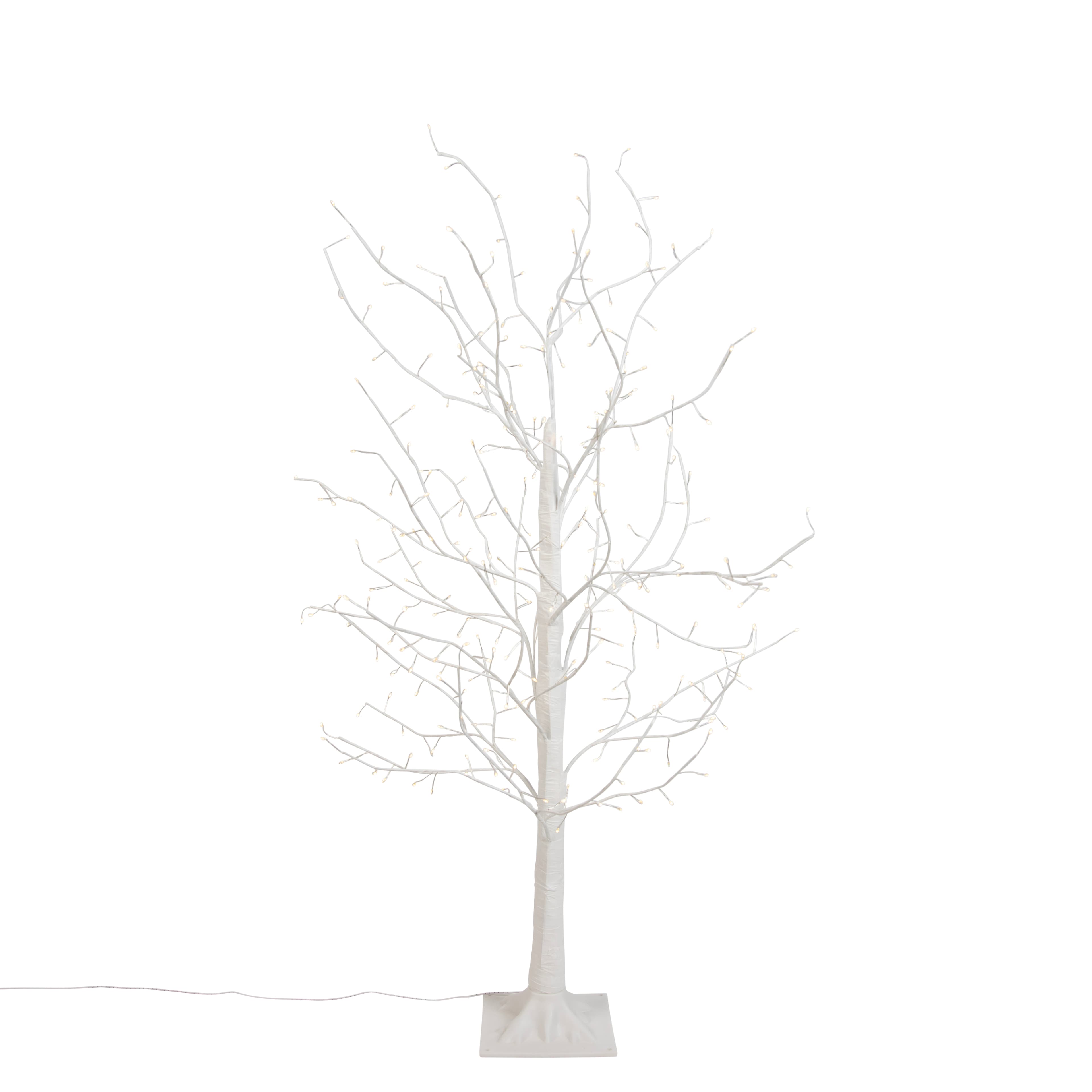 Vianočná stojaca lampa biely strom 120 cm vrátane LED s časovačom IP44 - Ki