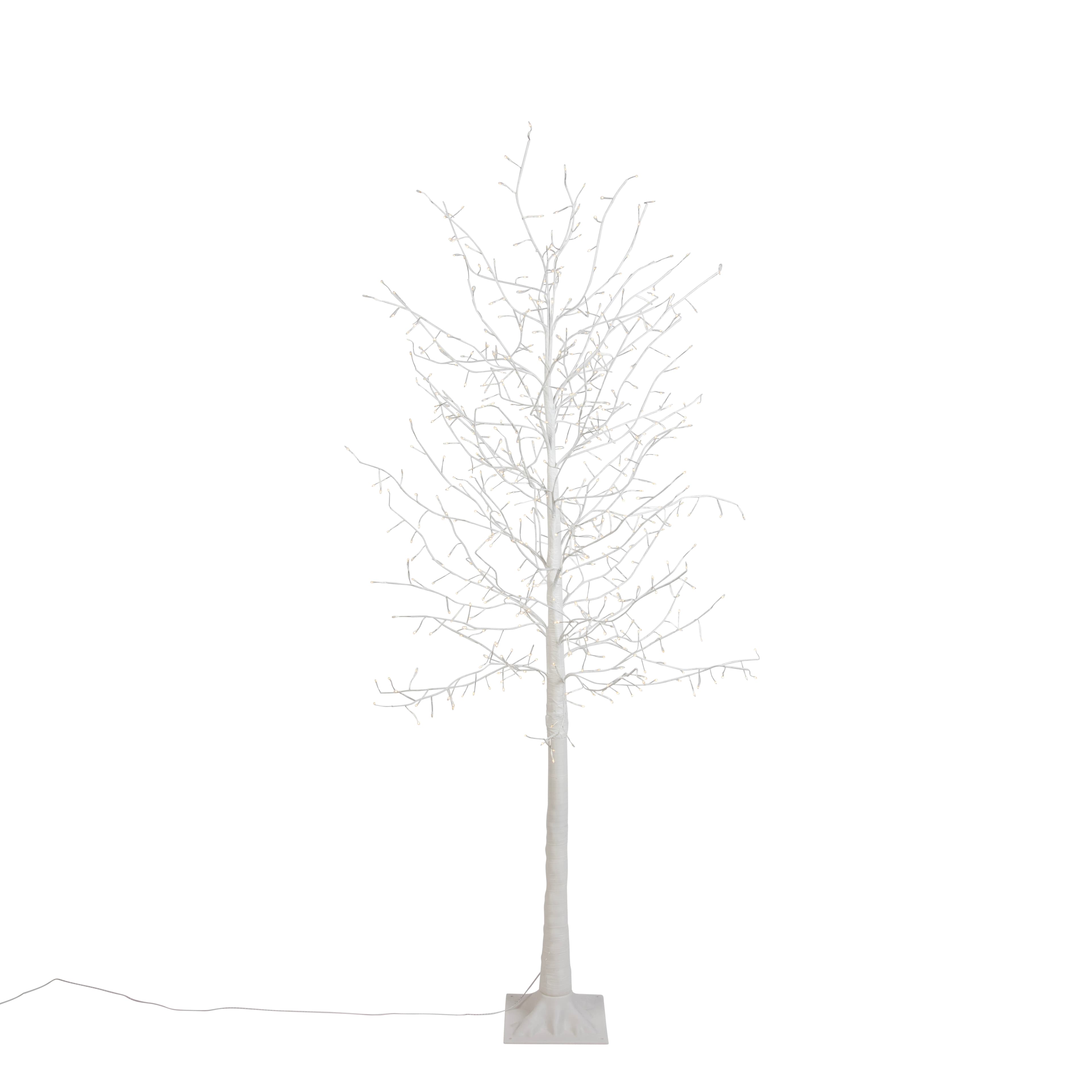Vianočná stojaca lampa biely strom 180 cm vrátane LED s časovačom IP44 - Ki 1