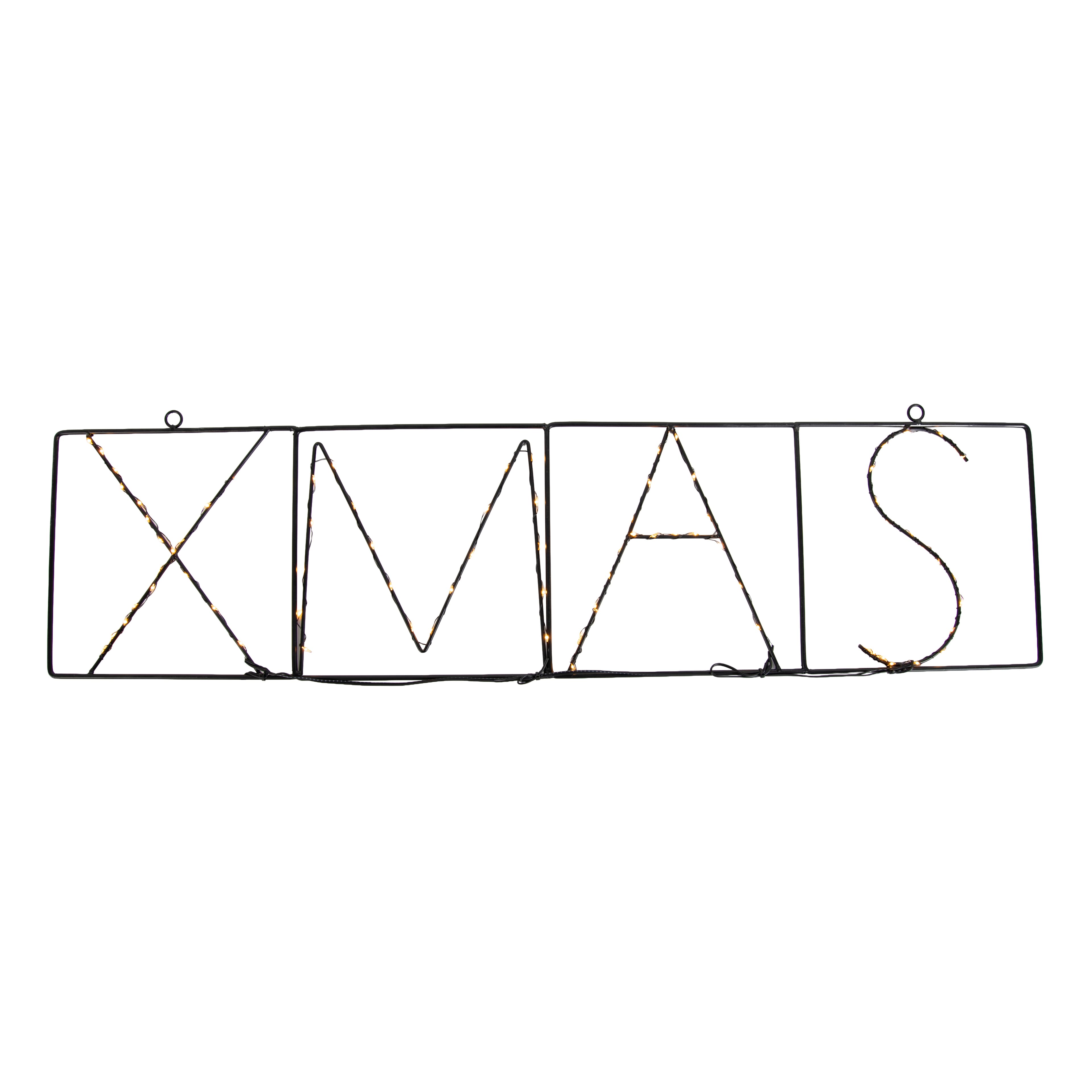 Vianočná nástenná lampa čierna XMAS vrátane LED s časovačom IP44 - Yoro