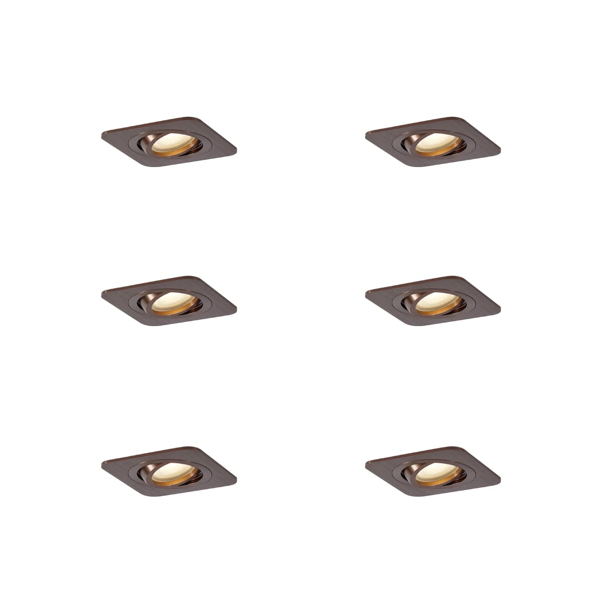 Sada 6 zaoblených zapustených bodových svetiel tmavý bronz GU10 50mm IP44 - Alberto