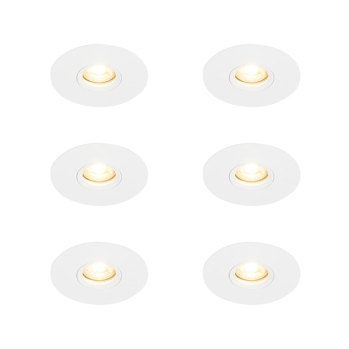 Sada 6 ks Moderné zapustené bodové biele 12 cm - Buco 1