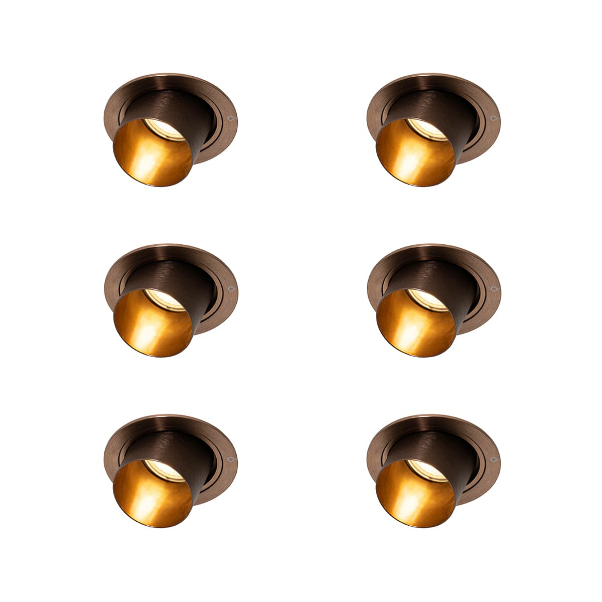 Sada 6 moderných zapustených bodových svetiel tmavý bronz okrúhle naklápacie - Installa 1
