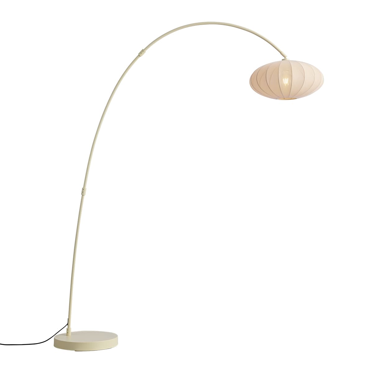 Japandi oblúková stojaca lampa béžová s tienidlom - Bida