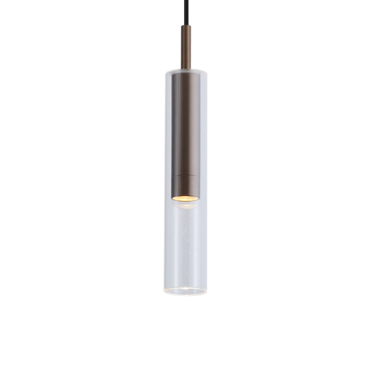 Moderný reflektor tmavý bronz s čírym sklom pre 1-fázový koľajnicový systém - Slimline Loyce
