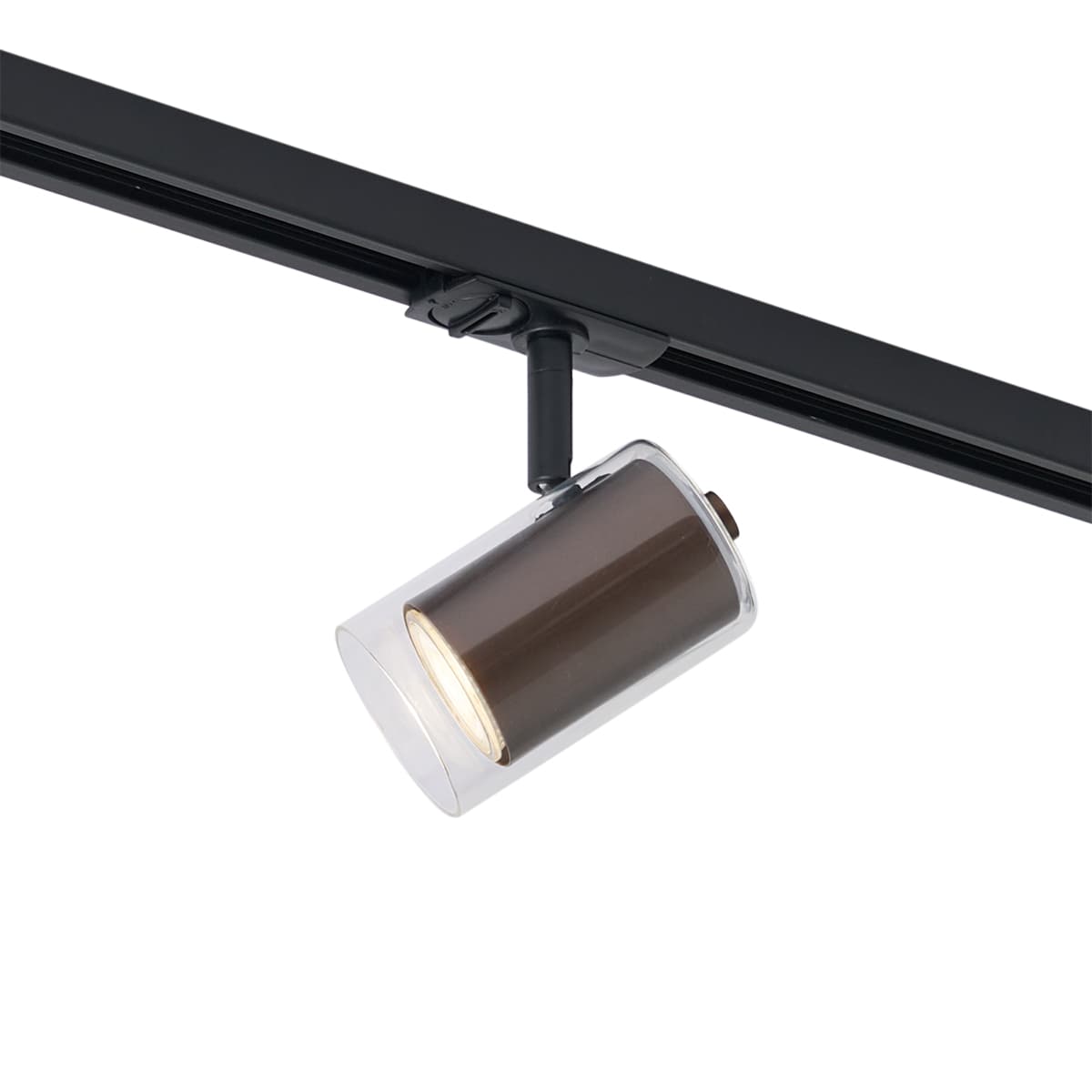 Moderný reflektor tmavý bronz s čírym sklom pre koľajnicový systém 1-fázový - Iconic Lloyd 1