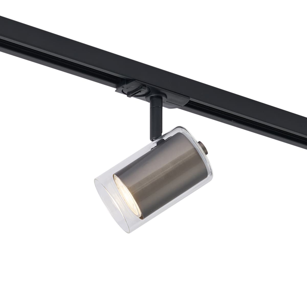 Moderný reflektor Gunmetal s čírym sklom pre koľajnicový systém 1-fázový - Iconic Lloyd 1