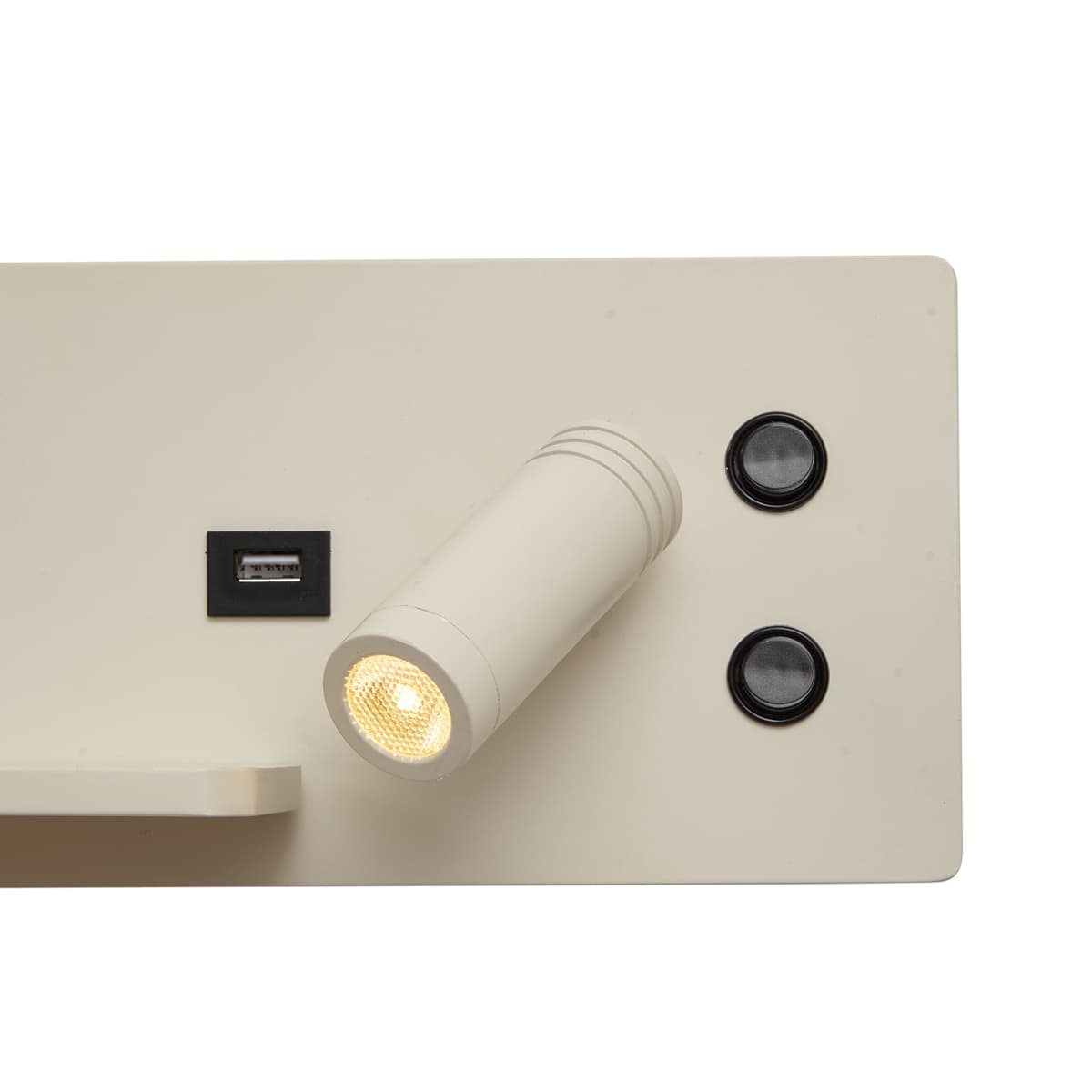 Sada 2 béžových nástenných svietidiel vrátane LED s USB a indukčnou nabíjačkou - Riza 1