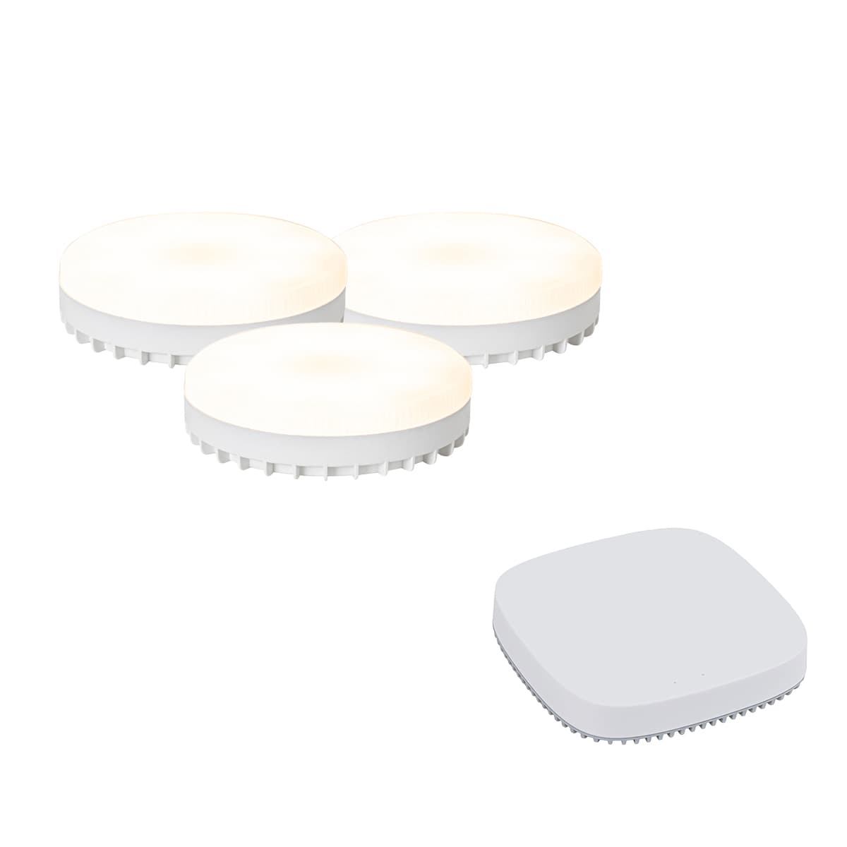 Sada 3 inteligentných stmievateľných LED žiaroviek GX53 9W 806LM 2700K-6500K vrátane Zigbee Smart Hub