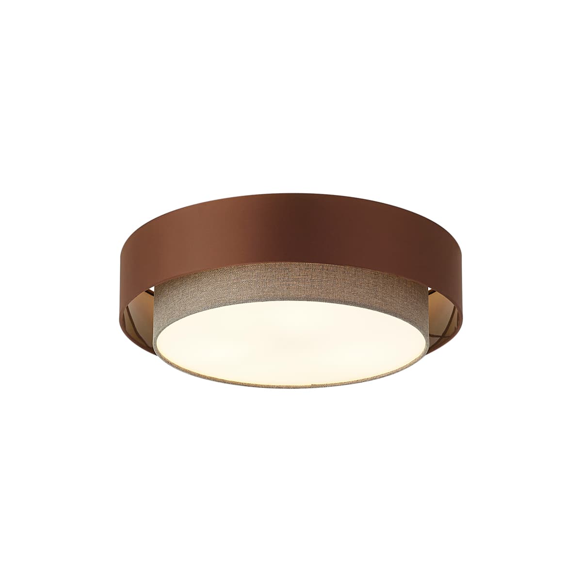 Moderné stropné svietidlo tmavý bronz s farbou taupe 50cm 3-svetlá - Drum Duo