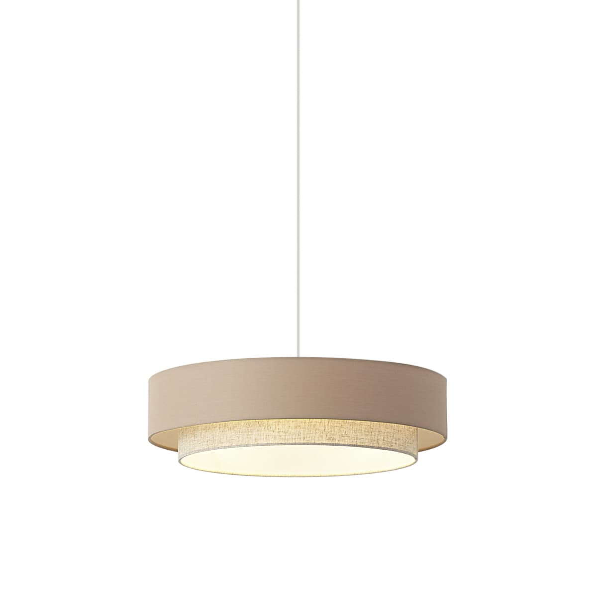 Moderné závesné svietidlo béžové s prírodnou farbou 50 cm 3-svetlá - Drum Duo