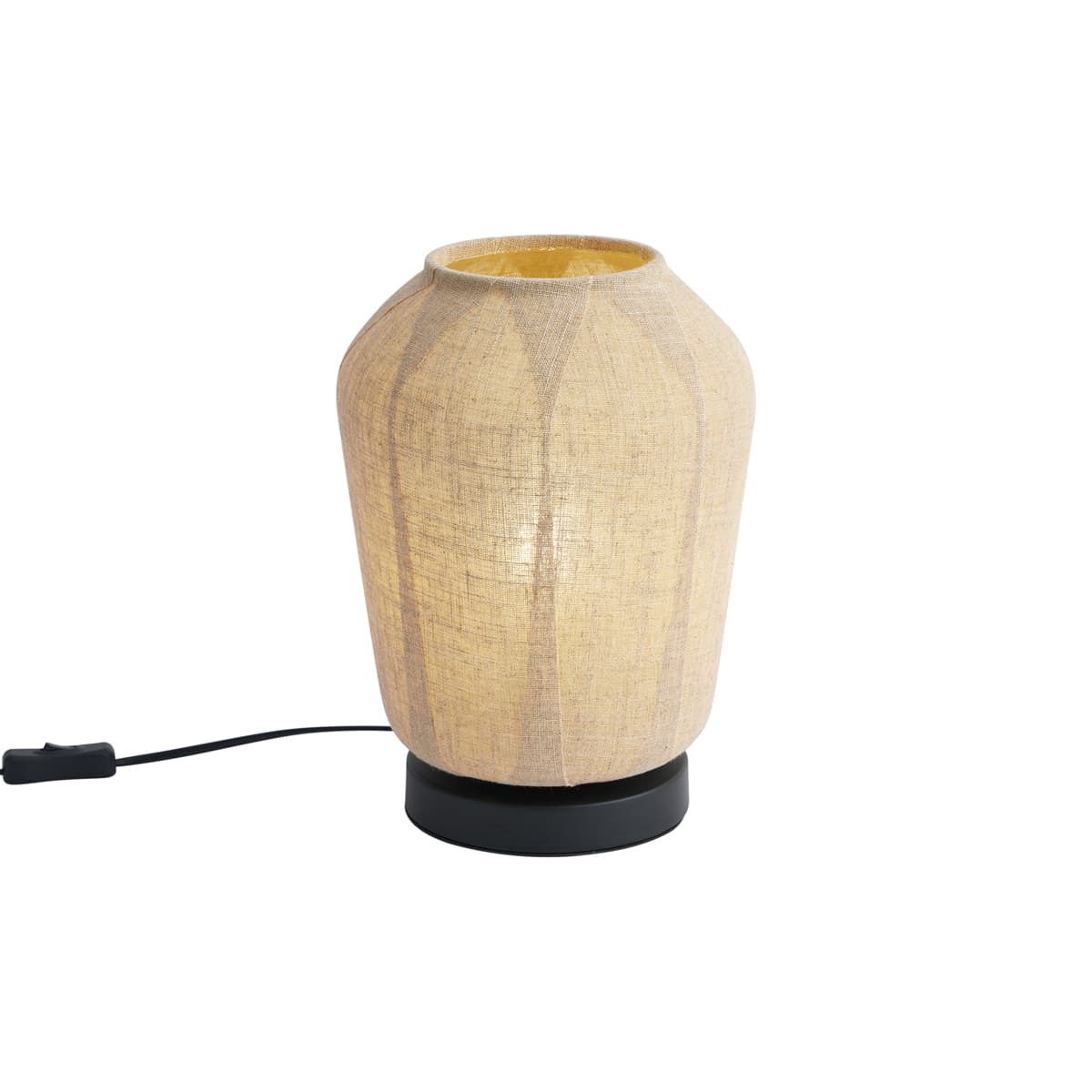 Japandi stolná lampa čierna s béžovým ľanovým tienidlom 21,5 cm - Nami