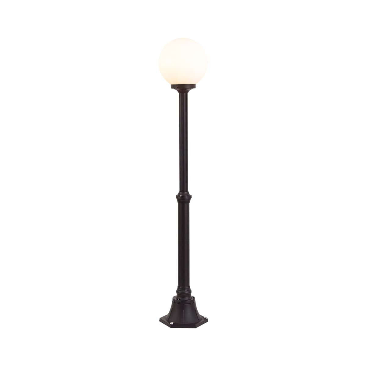 Klasická vonkajšia stojaca lampa čierna s opálovým sklom 140 cm IP44 - Champs