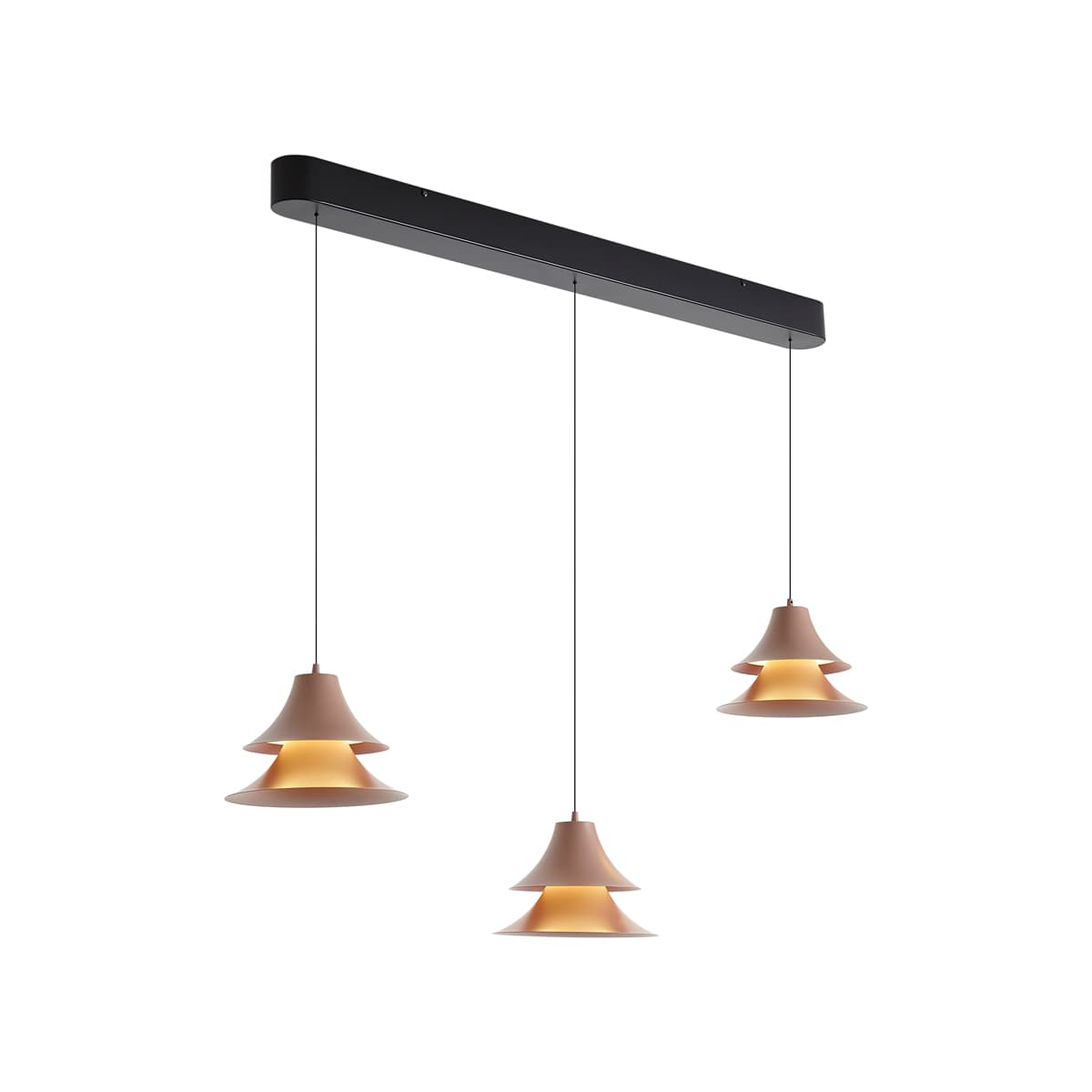 Závesná lampa čierna s mocha farbou vrátane LED 3-stupňové stmievanie 3-svetlá Easylift - Witch 1