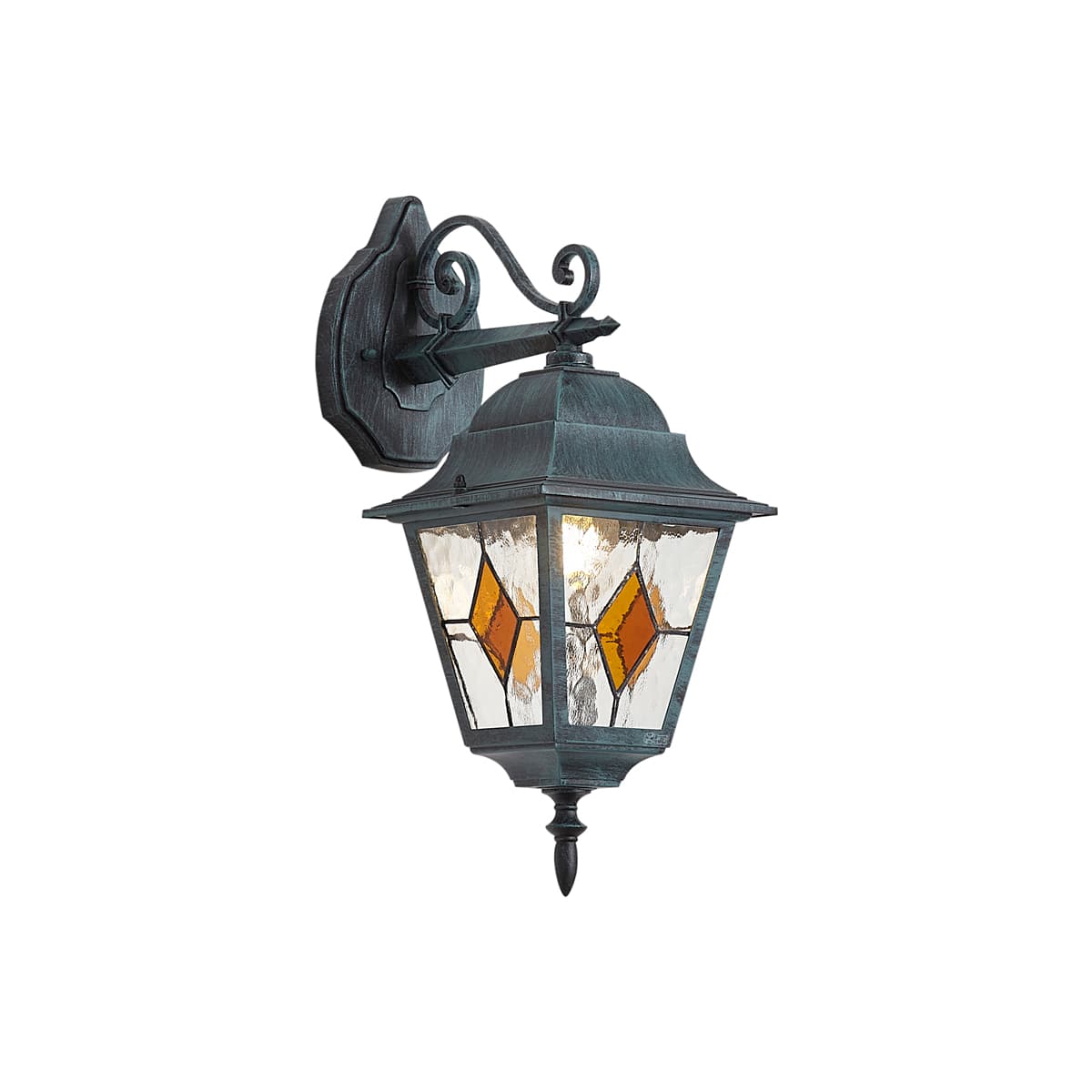Vintage vonkajšia nástenná lampa čierna s antickou zelenou IP44 - Antigua Down