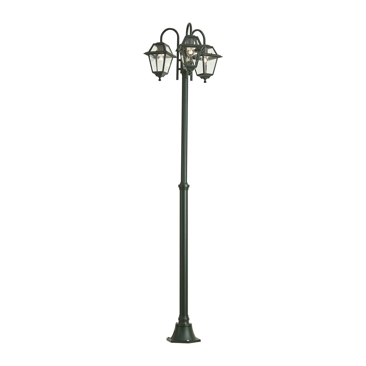 Klasická vonkajšia lampa tmavozelená 235 cm 3-svetlá IP44 - Berta