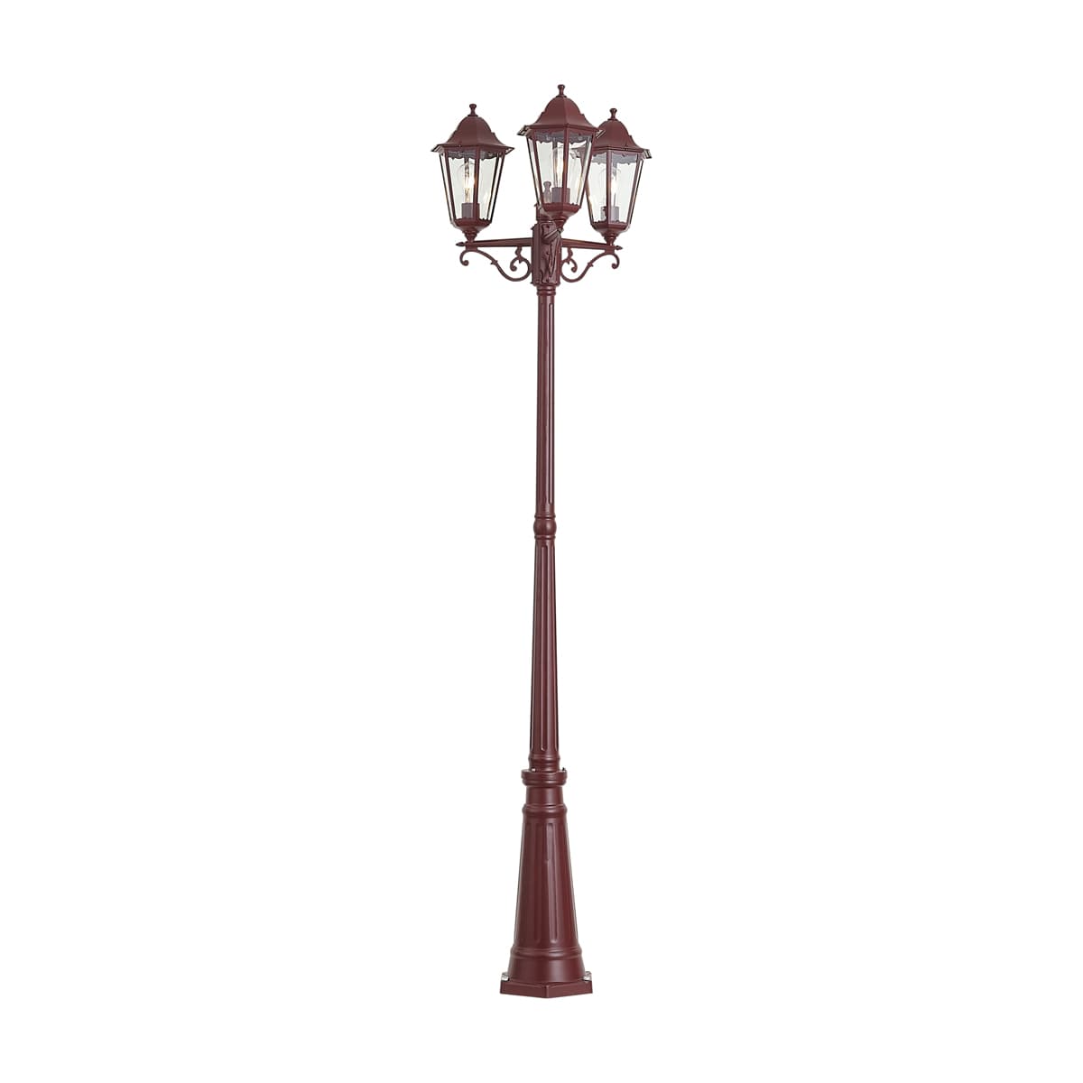 Klasická vonkajšia lampa tmavočervená 220 cm 3-svetlá IP44 - Havana 1