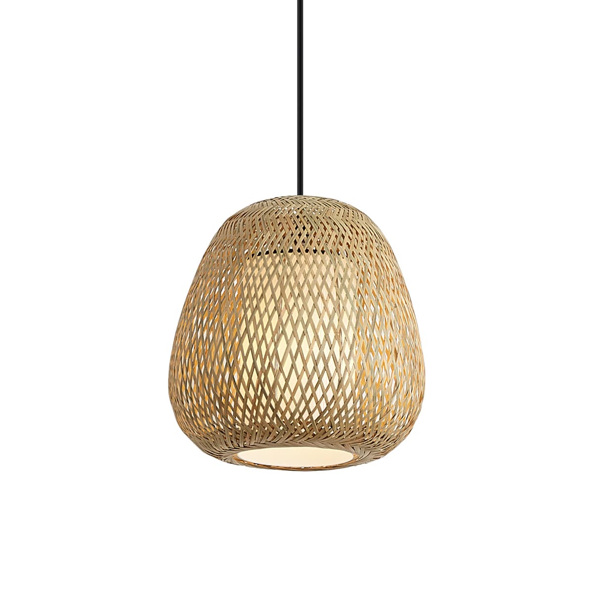 Japandi závesná lampa bambusová 30cm IP44 - Moana 1