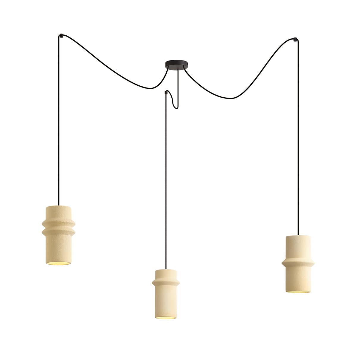 Retro závesná lampa béžová 3-svetlá - Monti 1