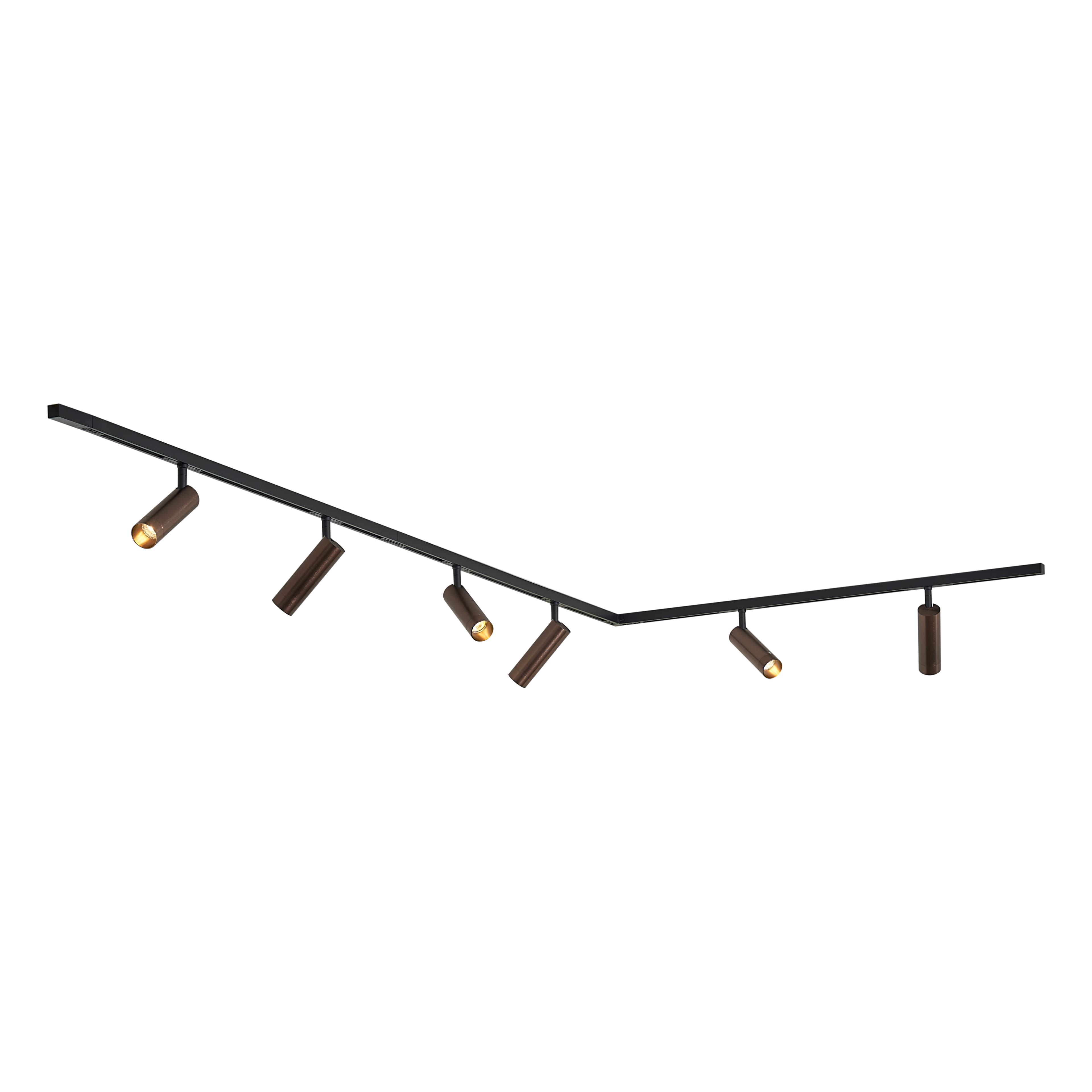 Moderný koľajnicový systém so 6 bodovými svetlami tmavý bronz 1-fázový - Slimline Uzzy