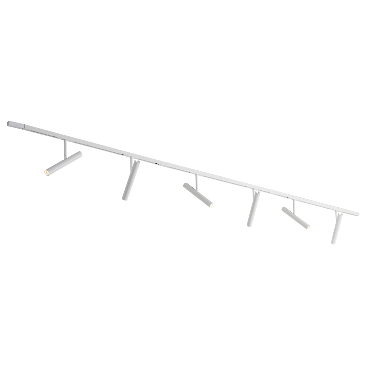 Moderný koľajnicový systém biely so 6 bodovými svetlami biely 1-fázový - Slimline Avery 1